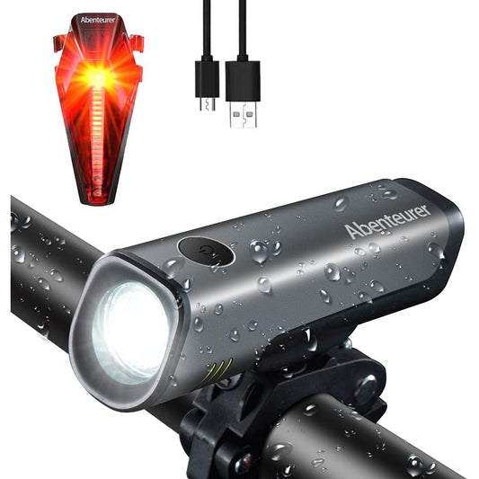 Abenteurer - LED Bike Light Set, USB Rechargeable, IPX5 Waterproof, 16 Hr Runtime