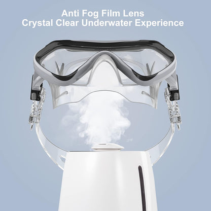 Micisty - Snorkel Diving Mask With Nose Cover Anti-Fog Tempered Glass