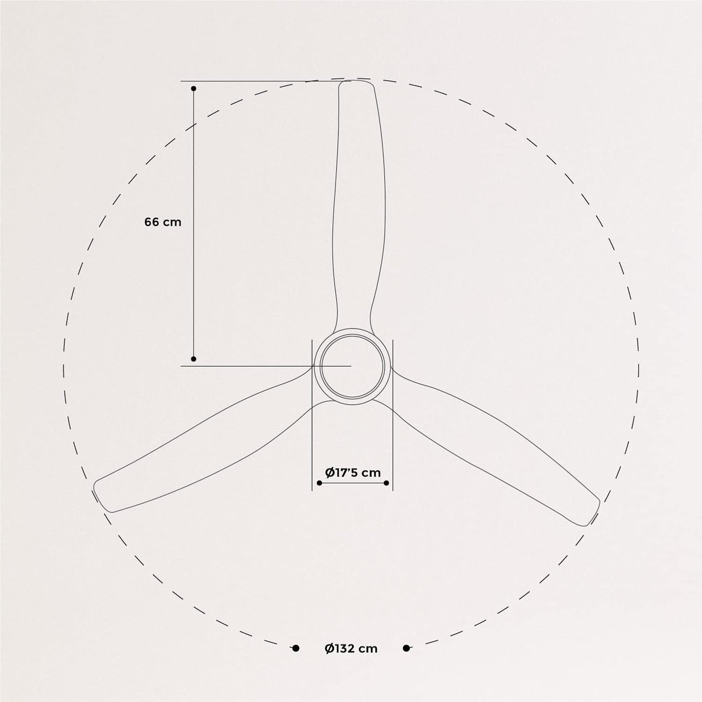 CREATE - WINDLIGHT HELM DC - Quiet 40W Ceiling Fan -  6 Speeds -  Summer/Winter Function - with Lighting 132 cm 