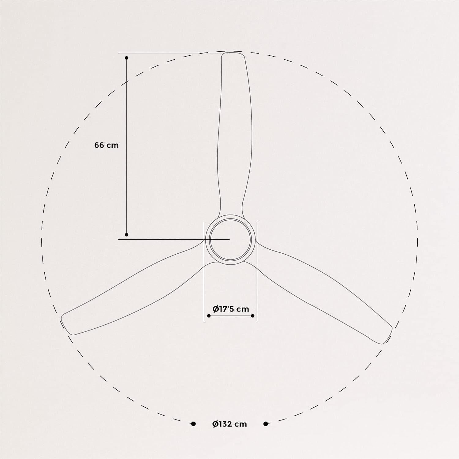 CREATE - WINDLIGHT HELM DC - Quiet 40W Ceiling Fan -  6 Speeds -  Summer/Winter Function - with Lighting 132 cm 