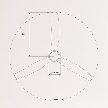 CREATE - WINDLIGHT HELM DC - Quiet 40W Ceiling Fan -  6 Speeds -  Summer/Winter Function - with Lighting 132 cm 