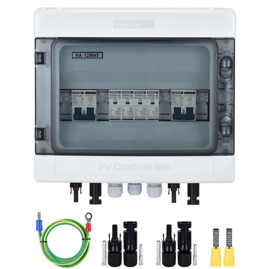 Dihool - Pv Solar Combiner Box 2 String 25A Junction Box Dc500V