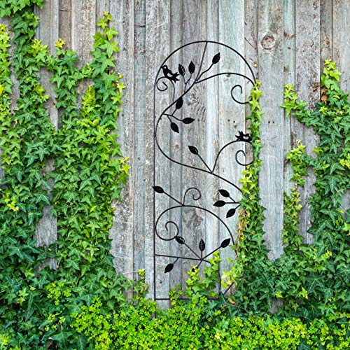 Relaxdays - Metal Garden Trellis, Climbing Aid for Plants, 120 x 40 cm, White