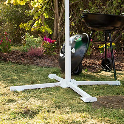 Relaxdays - White Parasol Holder With Cross Base For 35 Mm Rod