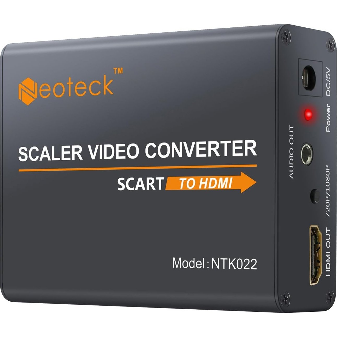 Neoteck - Aluminum Scart to HDMI Converter 1080P with UK Power Adapter