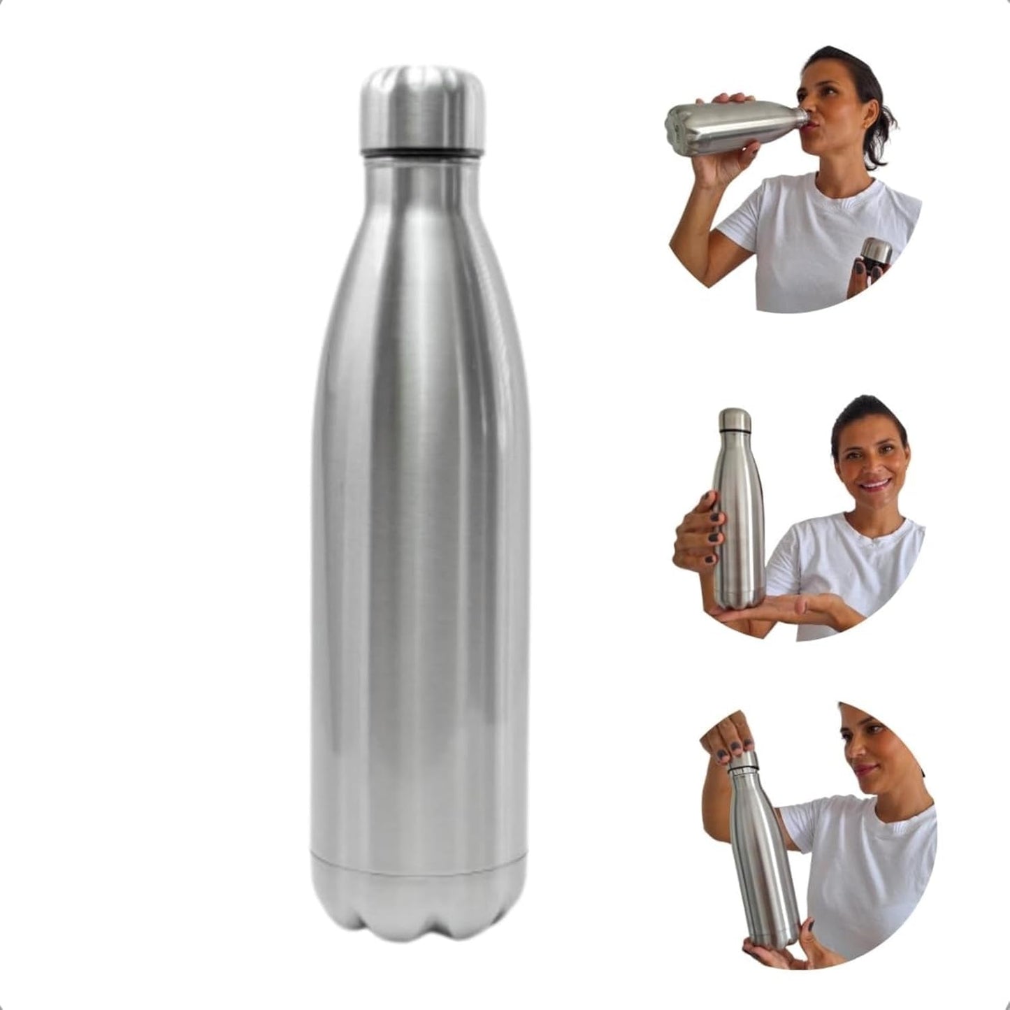 Vedanta Enterprise - 1000 Ml Thermosteel Hot & Cold Water Bottle Silver | Leak Proof