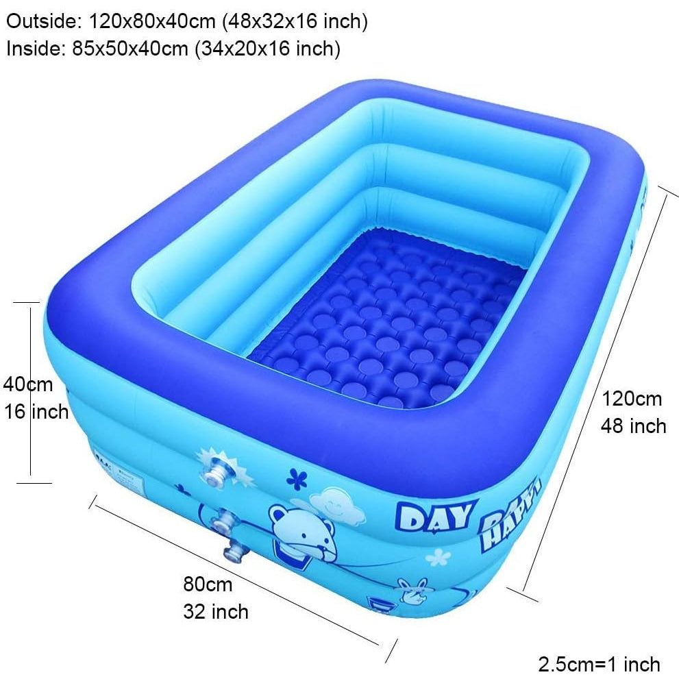 Ecoinva - Inflatable 3-Layer Swimming Pool Bathtub (130Cm)