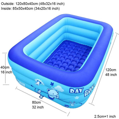 Ecoinva - Inflatable 3-Layer Swimming Pool Bathtub (130Cm)