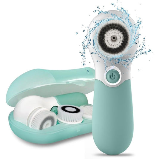 Touchbeauty - Spin Facial Cleansing Brush With 3 Skin Care Brushes (Green)