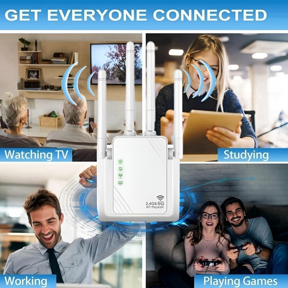 Andhot - 1200Mbps Dual-Band Wifi Extender