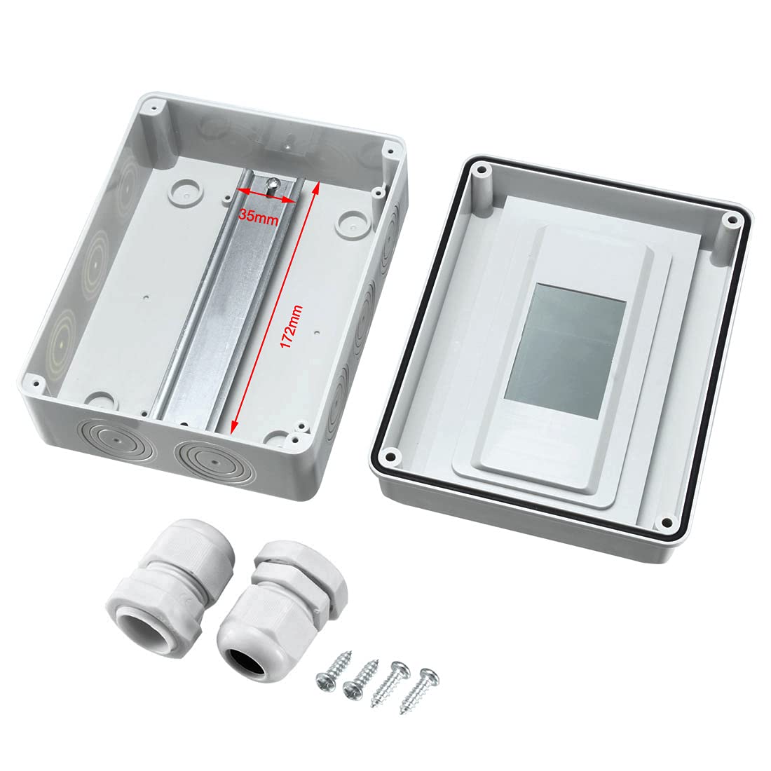 Uxcell - IP65 ABS Transparent Cover Power Distribution Box 8-Way