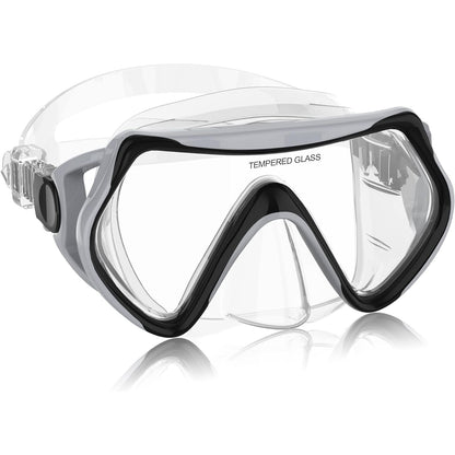 Micisty - Snorkel Diving Mask With Nose Cover Anti-Fog Tempered Glass