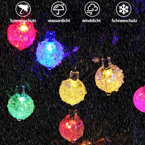 Sunlisky - Outdoor Solar Fairy Lights, 7m, 33 LED, Waterproof, 8 Modes