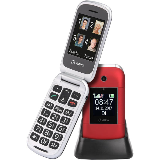 Go Europe Gmbh - Olympia Janus Senior Mobile Phone With Large Buttons, 2.4" Display, SOS Button, Red