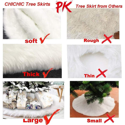 Ntmy - Christmas Tree Skirt, 90cm White Tree Cover for Holiday Decor