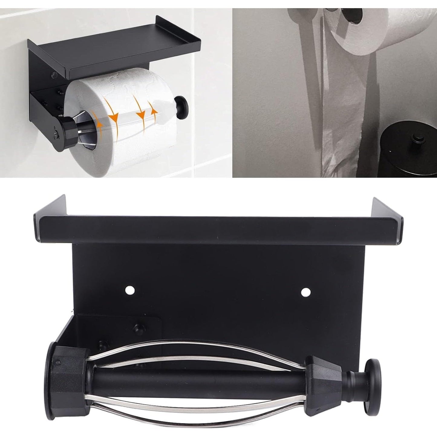 Shipenophy - Stainless Steel Toilet Tissue Holder With Shelf