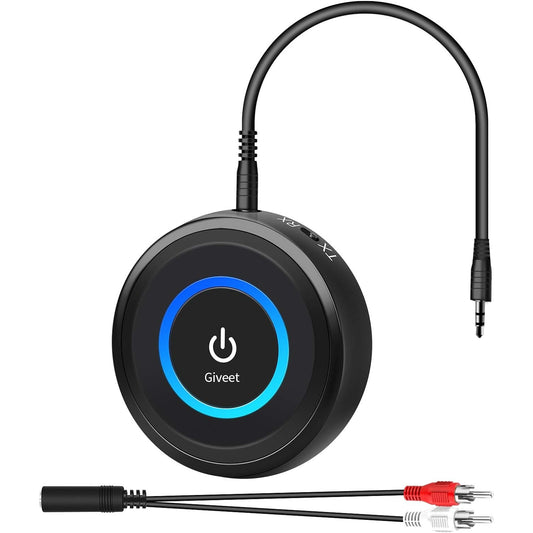 Giveet - Bluetooth 5.3 Transmitter Receiver, 2-in-1 Adapter for TV, PC, MP3, Speakers