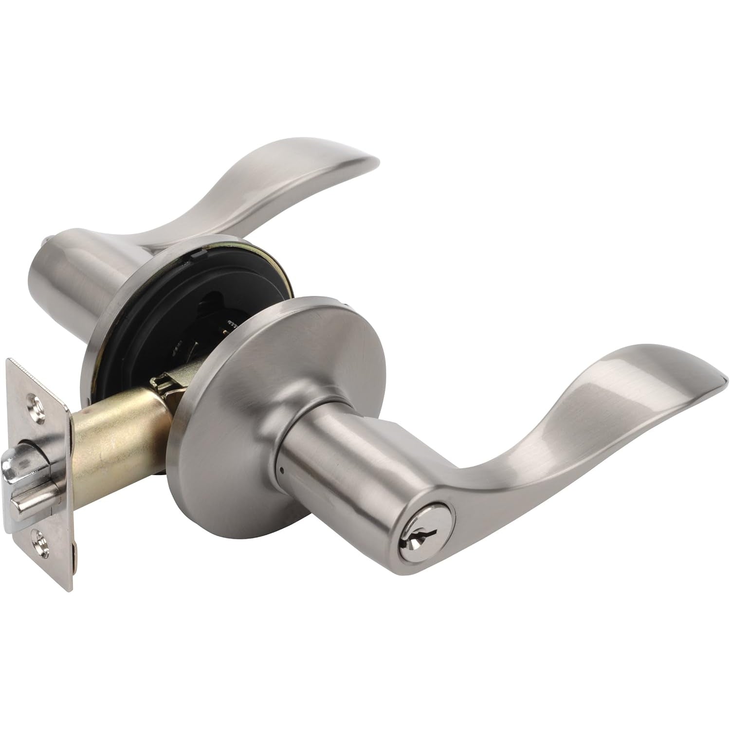 Dynasty Hardware - Heritage Lever Keyed Entry Set, Satin Nickel