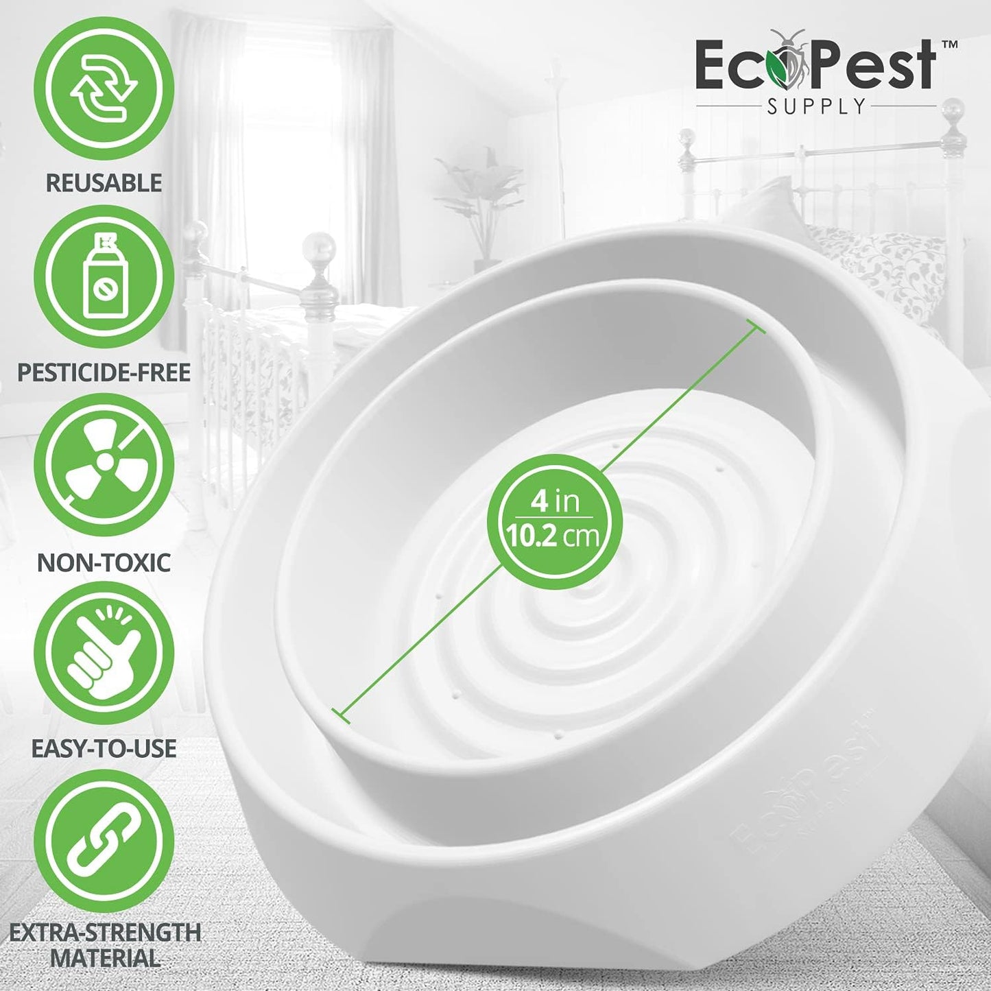 Ecopest - Bed Bug Interceptors 12 Pack | Pro Bed Bug Blocker Traps