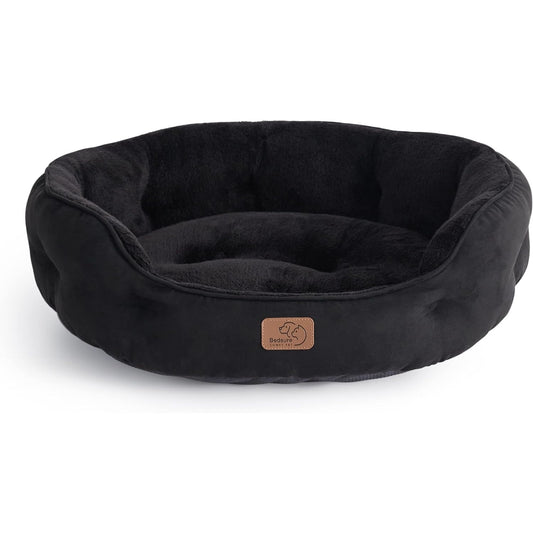 Bedsure - Washable Cat Bed With Double-Sided Cushion, Black