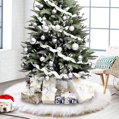 Ntmy - Christmas Tree Skirt, 90cm White Tree Cover for Holiday Decor