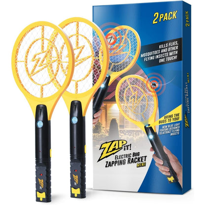 Zap It - Electric Fly Swatter & Mosquito Zapper With Blue Light - 2 Pack