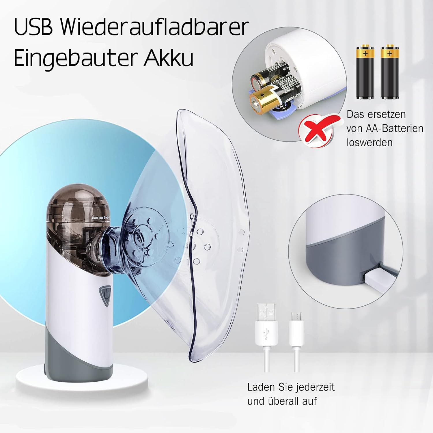 Inhalator Vernebler GerÃ¤uscharmes - Tragbarer InhalationsgerÃ¤t Set, Usb Wiederaufladbar