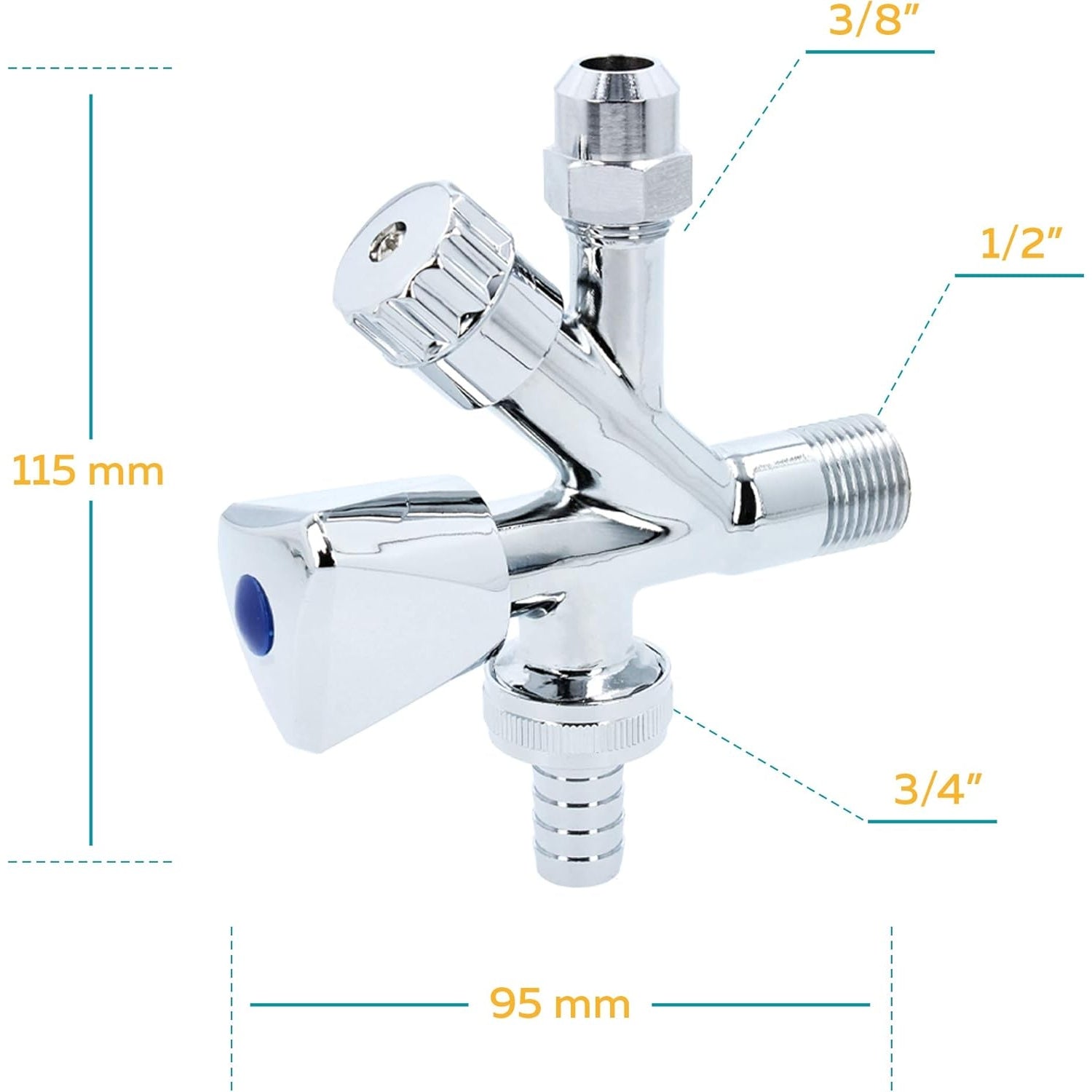 Nicht Zutreffend - Combination Angle Valve For Dishwasher DN15 1/2 Inch Chrome