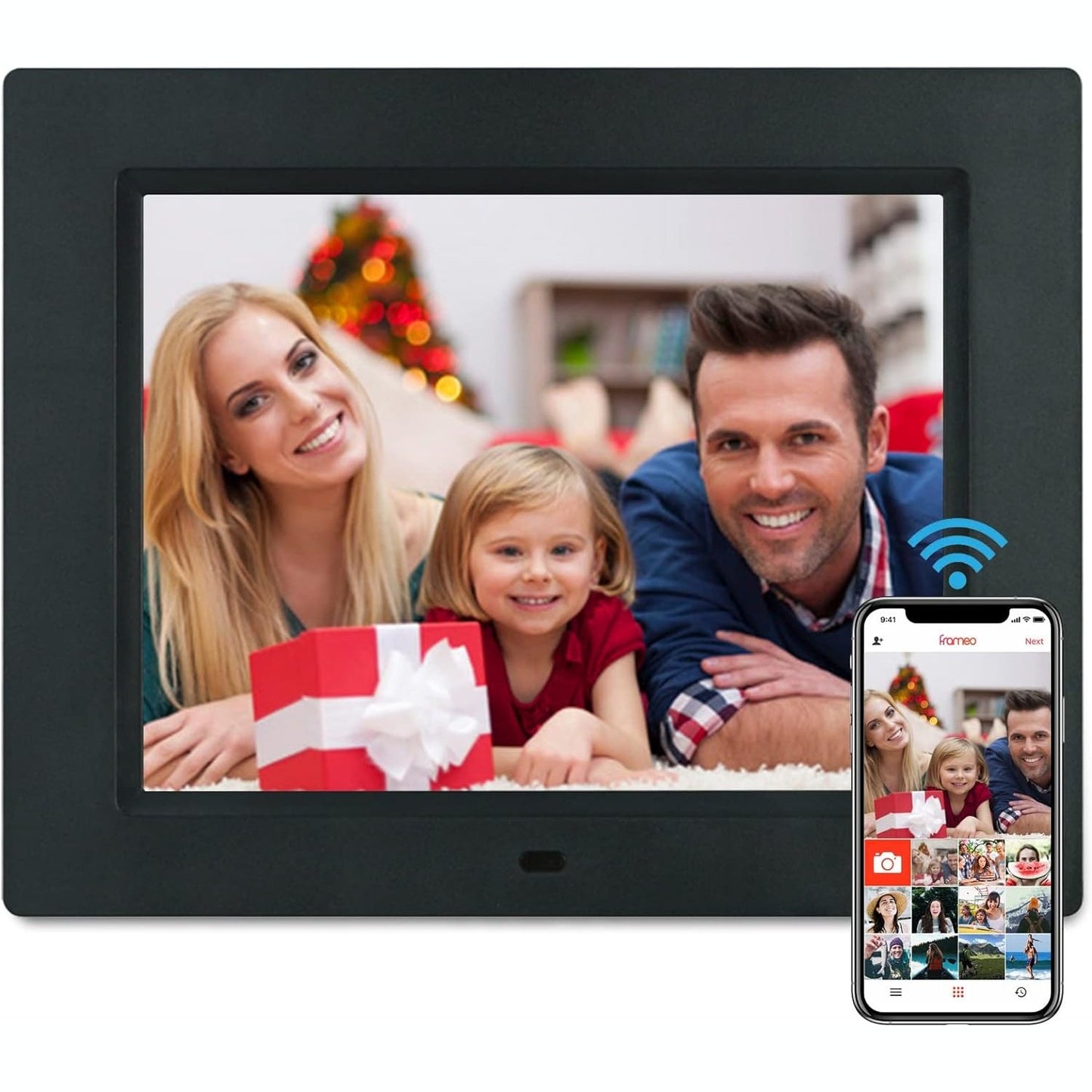 Tsitsc - 8.7 Inch Wifi Digital Picture Frame With 16GB Memory, Touch Screen, Frameo App