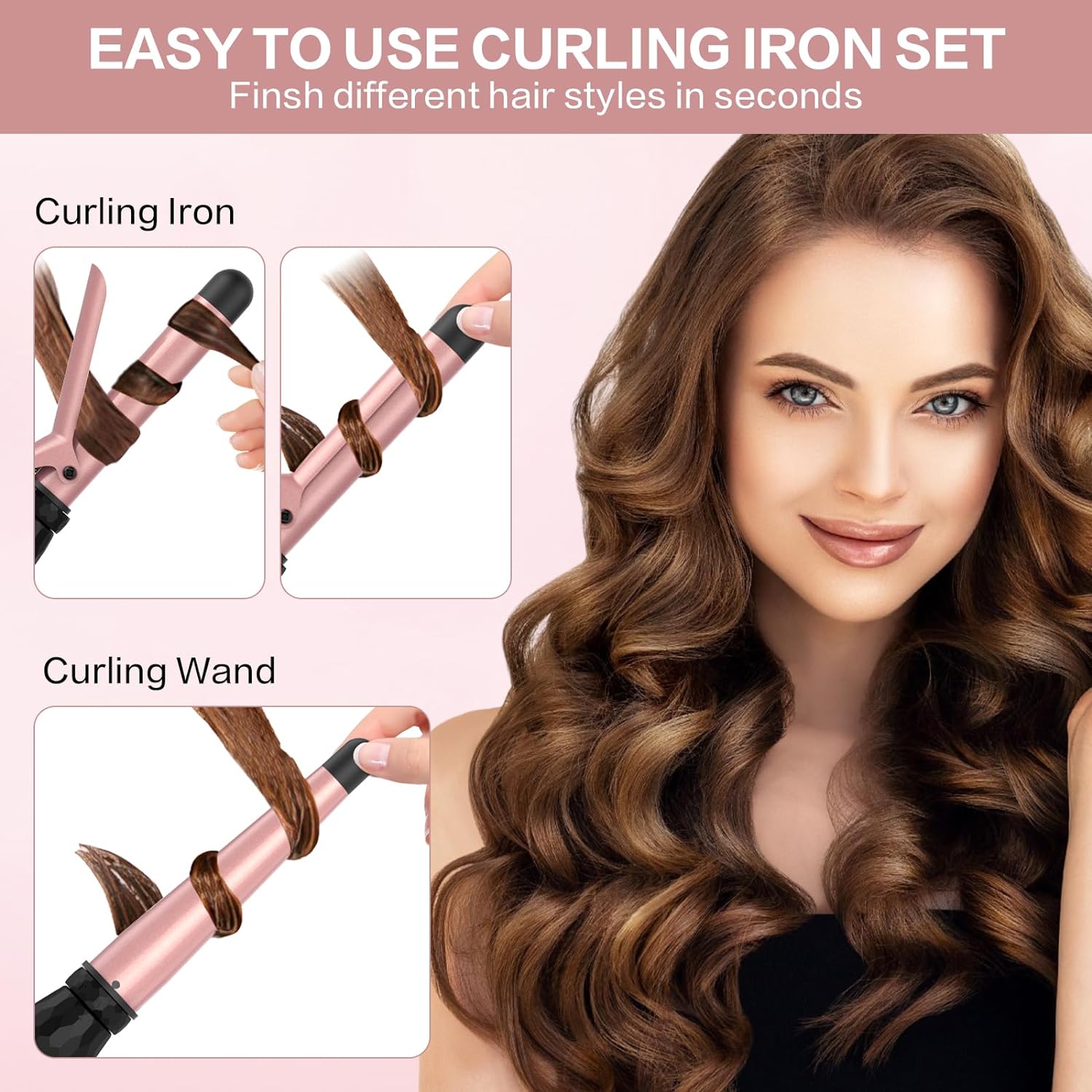 Dan Technology - 5-in-1 Curling Wand Set with Adjustable Temperature