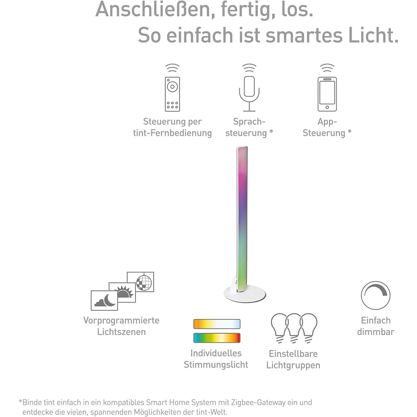 MÃ¼ller-Licht - Tint Talpa Smart LED Ambience Light, Alexa/Remote Control, Dimmable, 55 Cm