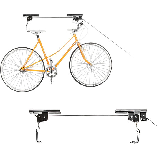 Relaxdays - 2x Bicycle Lift Set With Pulley For Ceiling Mount