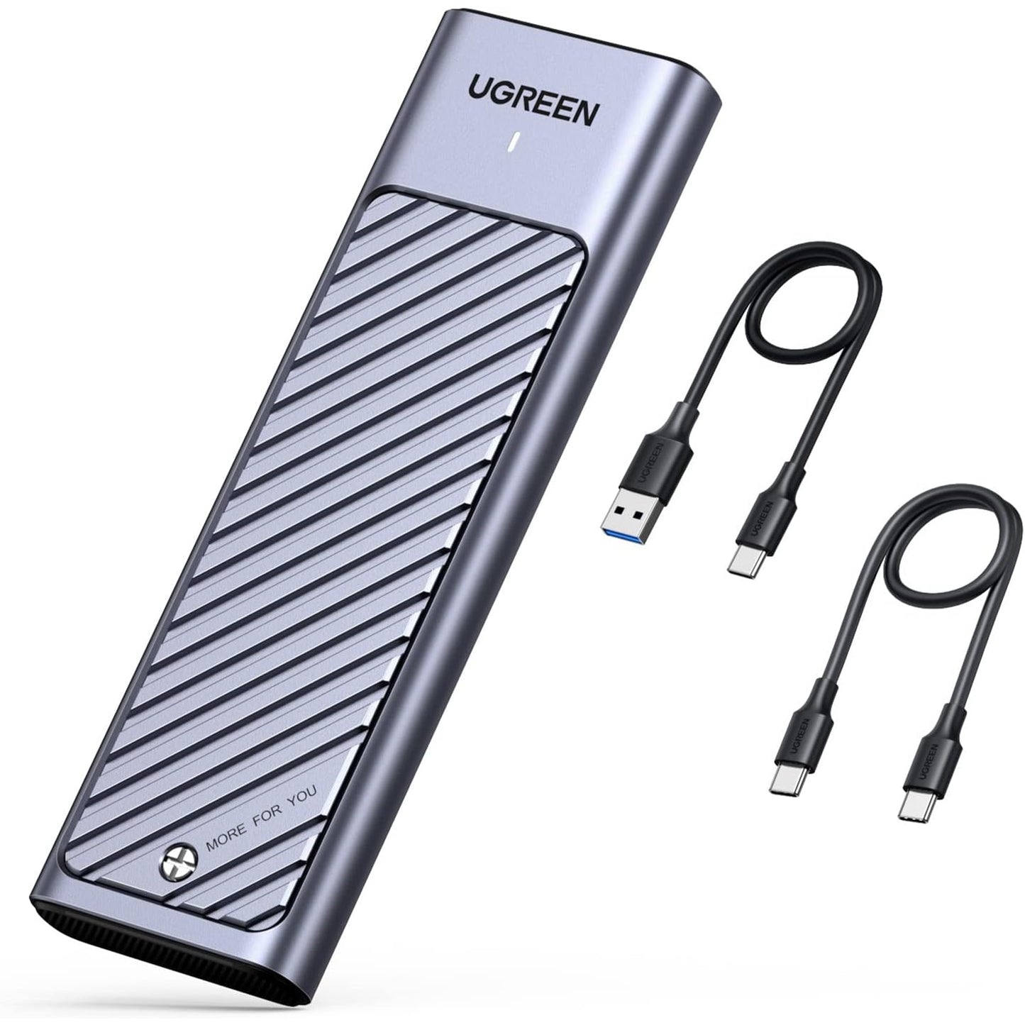 Ugreen Group Limited - M.2 Nvme Sata Usb 3.0 Gen 2 Ssd Enclosure With 2 Cables