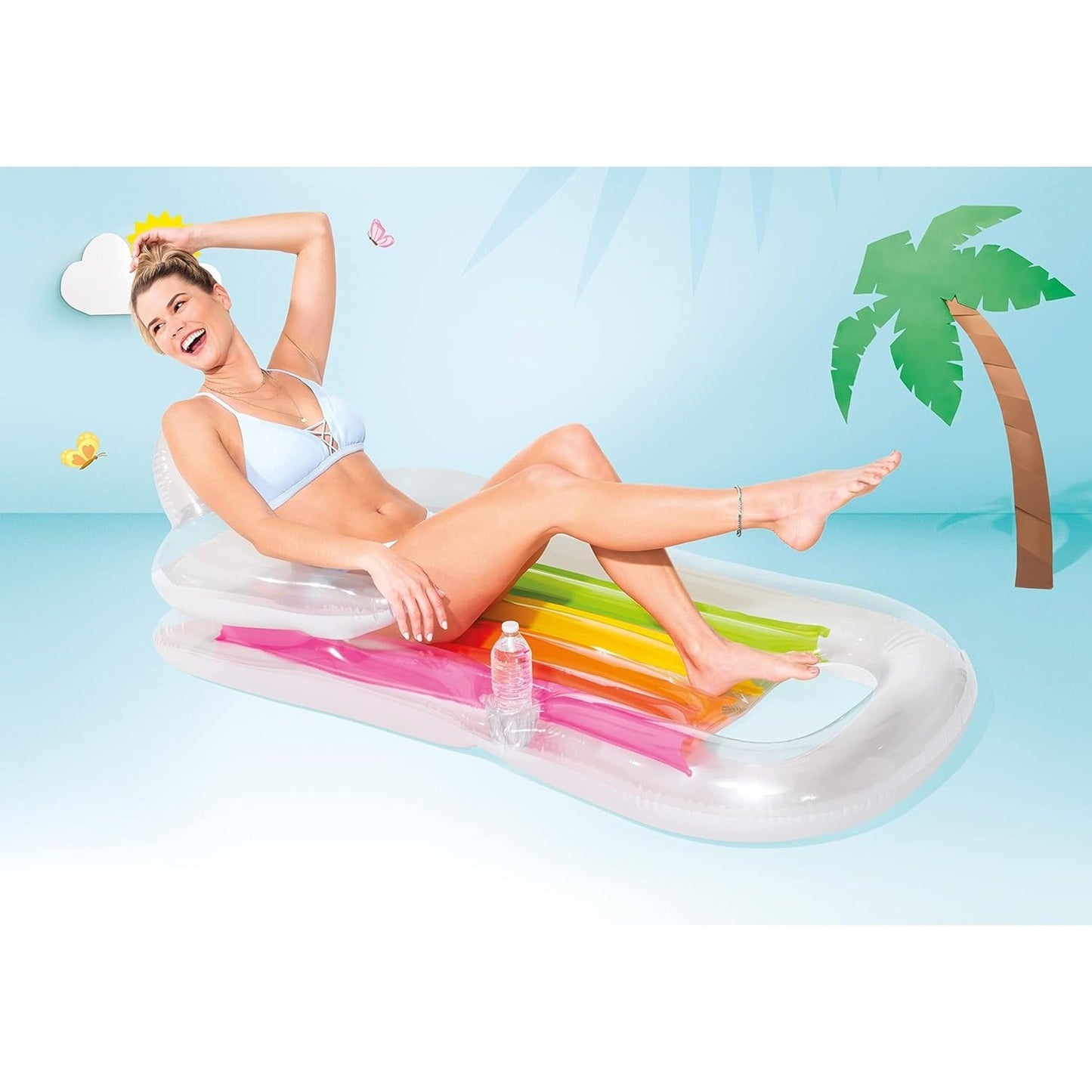 Intex Recreation Corp. - King Kool Lounge Pool Lounger With Headrest & Cupholder