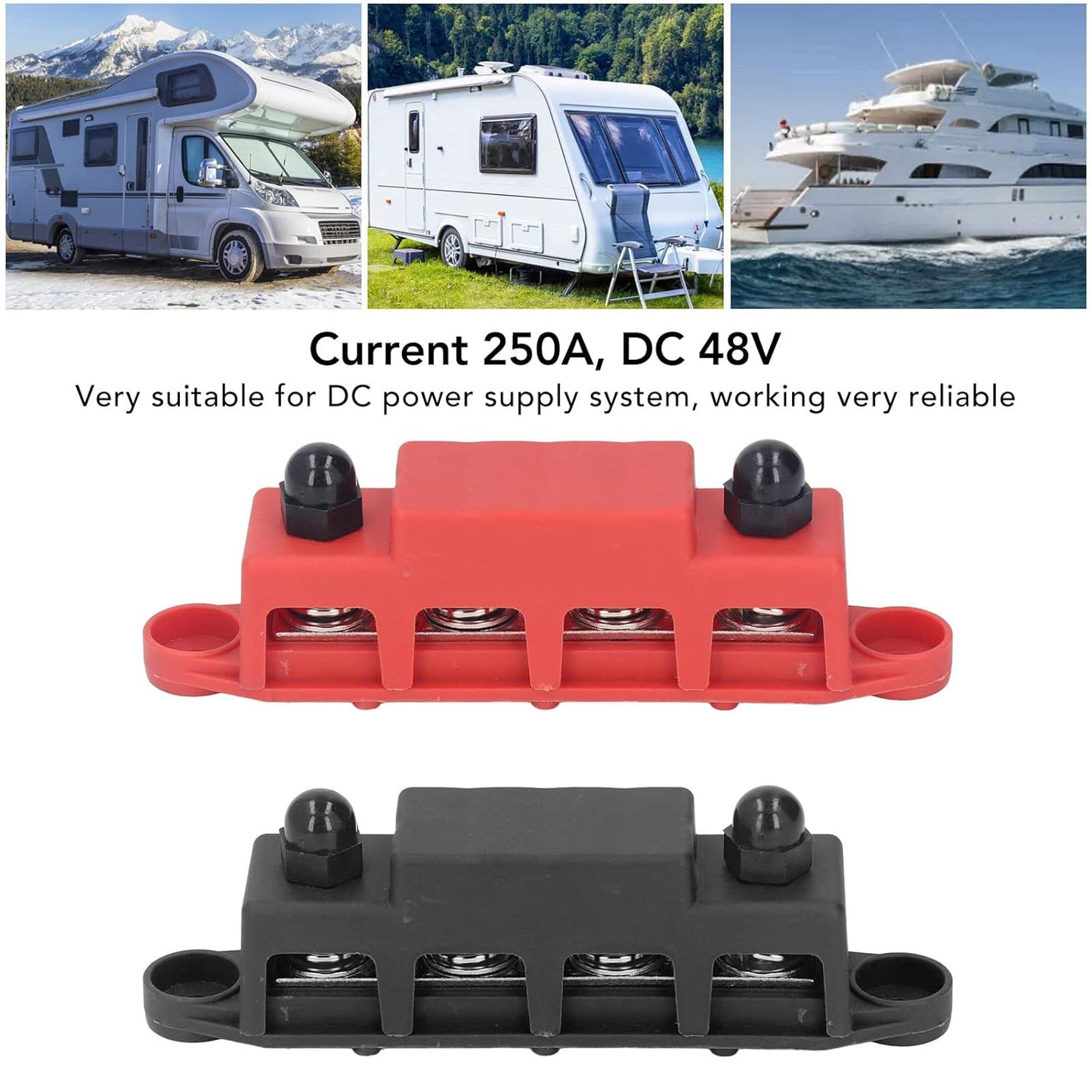 Spacnana - 2Pcs Power Distribution Block Busbar 48V 250A High Performance Module