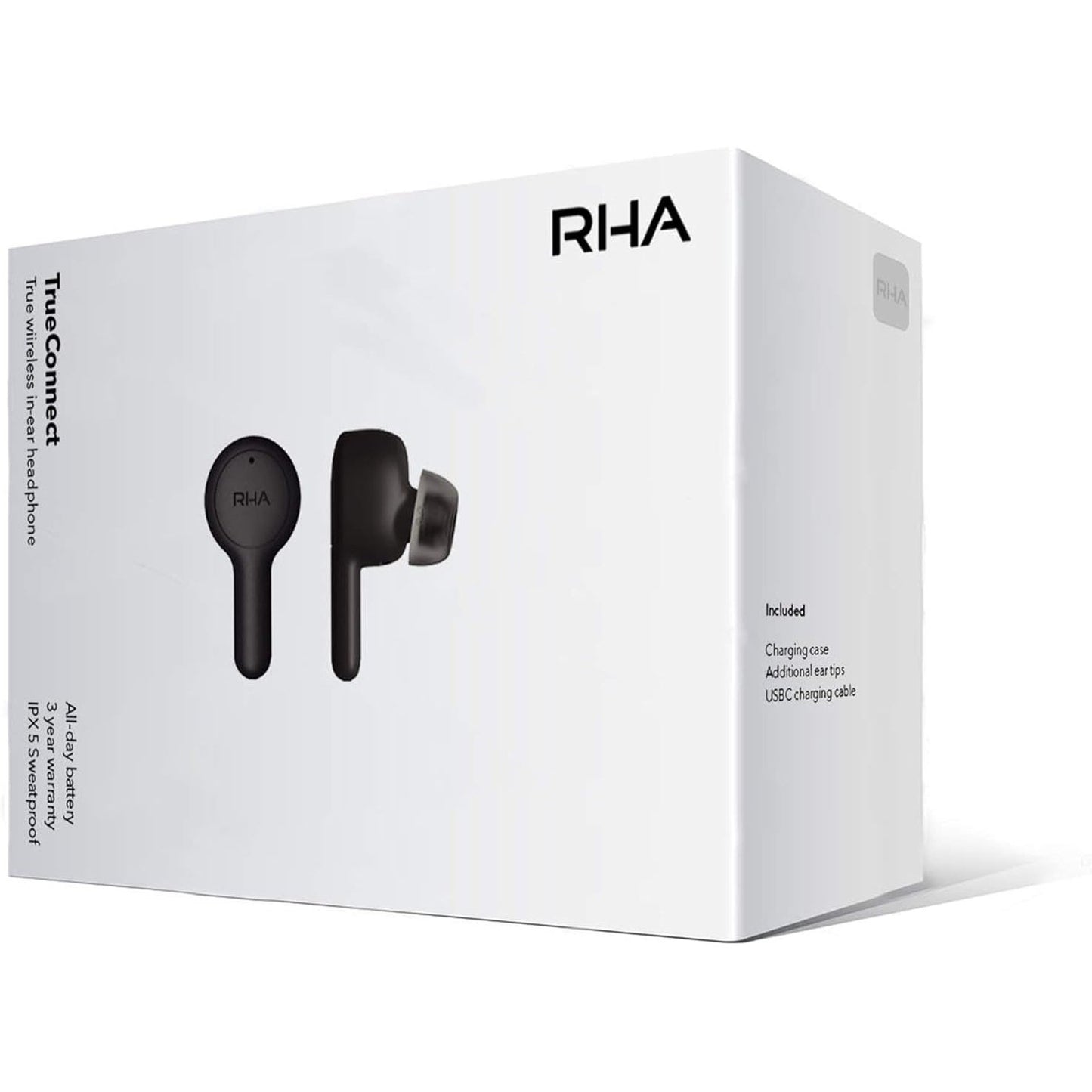 Rha Technologies Ltd. - Trueconnect Carbon Black True Wireless Earbuds With Bluetooth 5 & Sweatproof