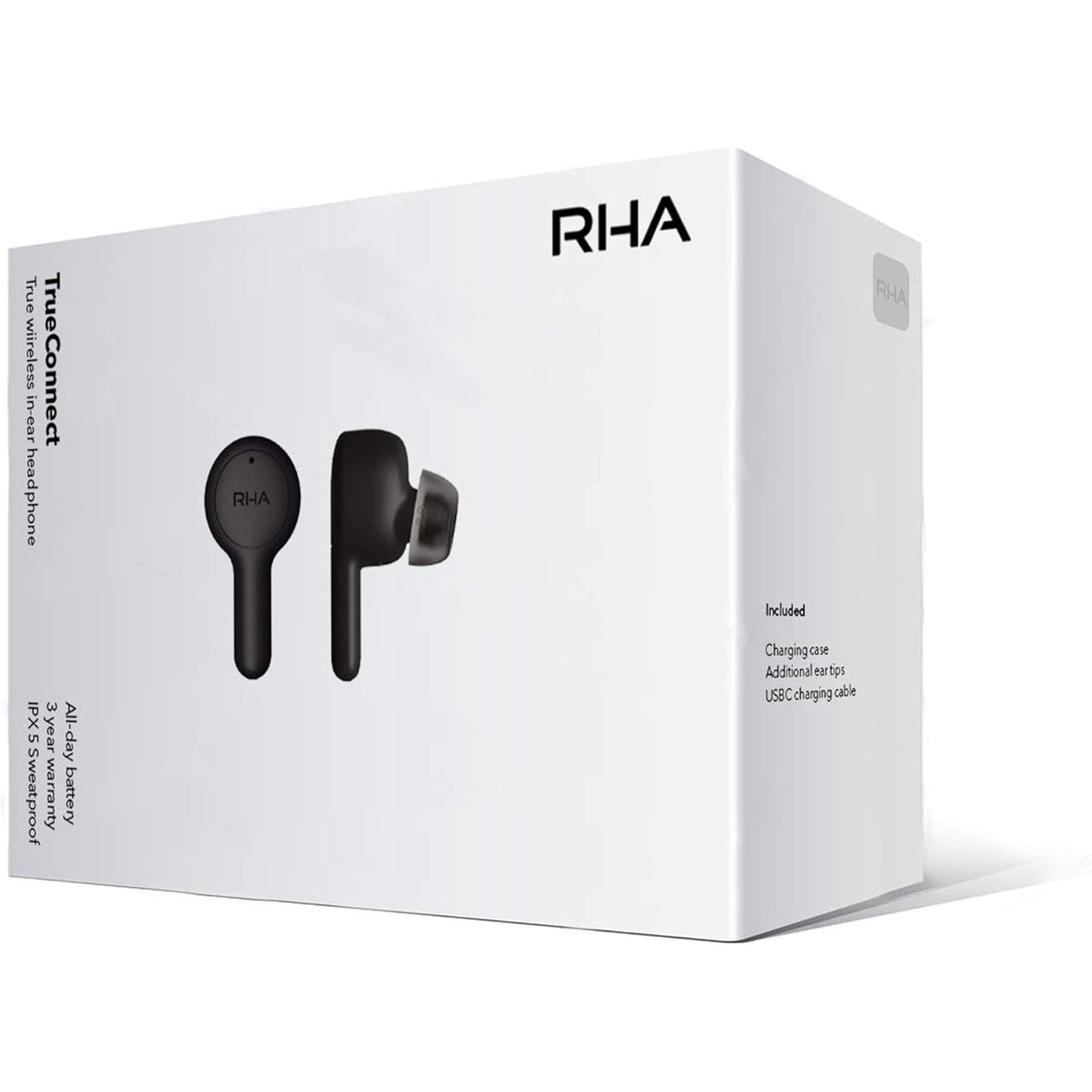 Rha Technologies Ltd. - Trueconnect Carbon Black True Wireless Earbuds With Bluetooth 5 & Sweatproof