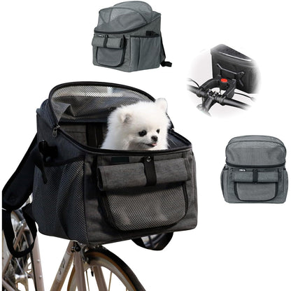 Dechoga - Bike Basket For Dogs And Cats With Handlebar Adapter