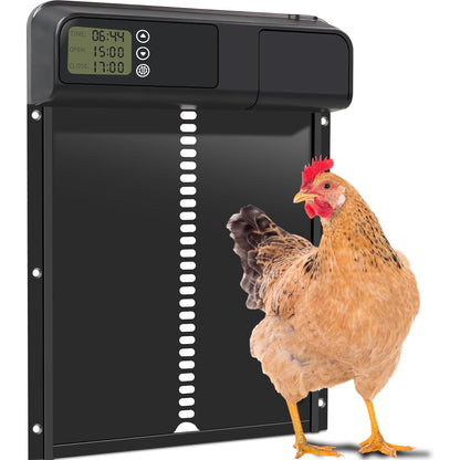 Kakunm - Automatic Chicken Coop Door With Timer, Battery Powered Aluminum Door