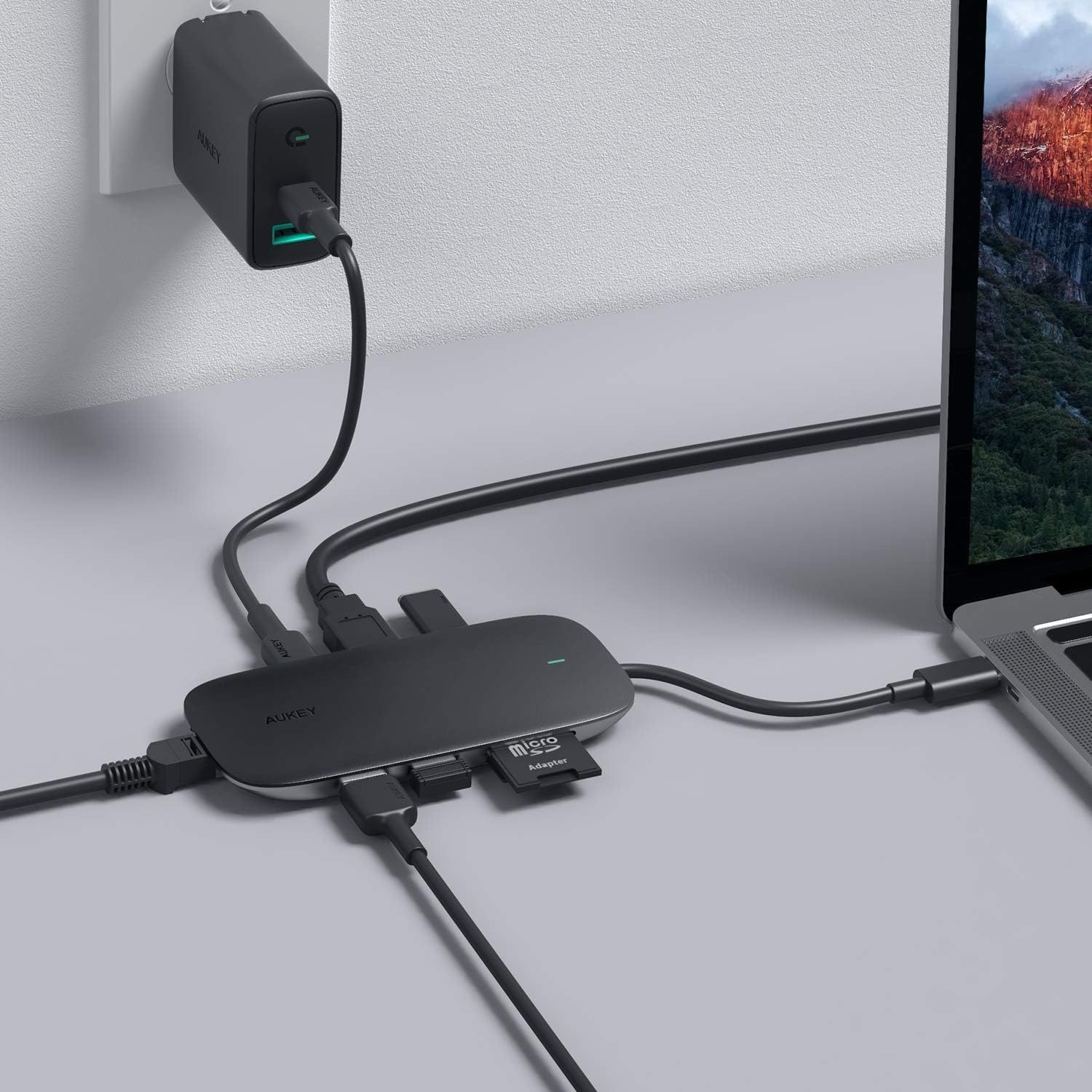 Aukey - 8-In-1 USB-C Hub With 100W Power Delivery