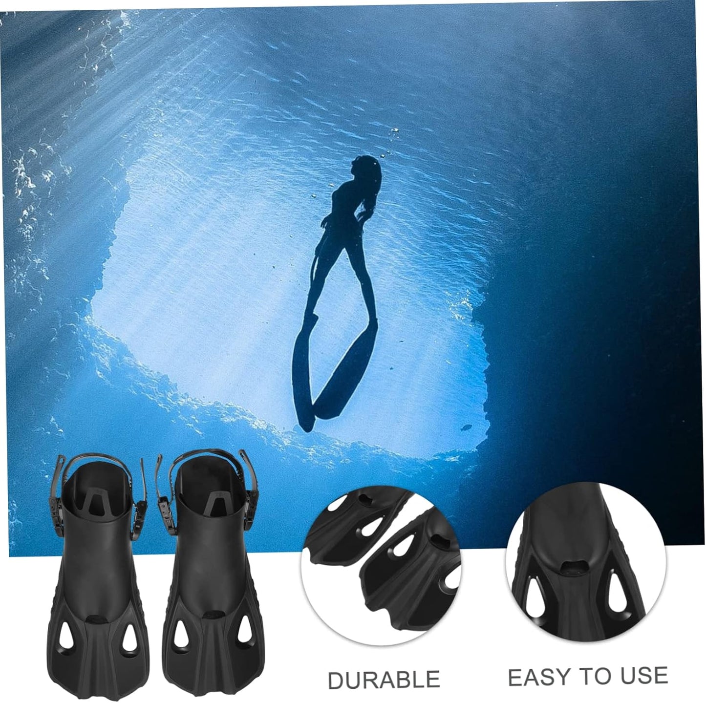 Clispeed - 2 Pairs Travel Size Swim Fins for Scuba and Lap Swimming