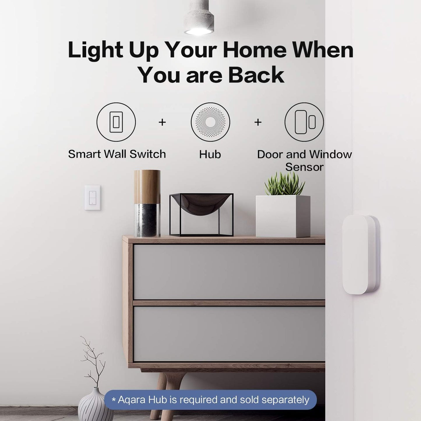 Aqara - Smart Light Switch With Neutral & Door/Window Sensor, Zigbee