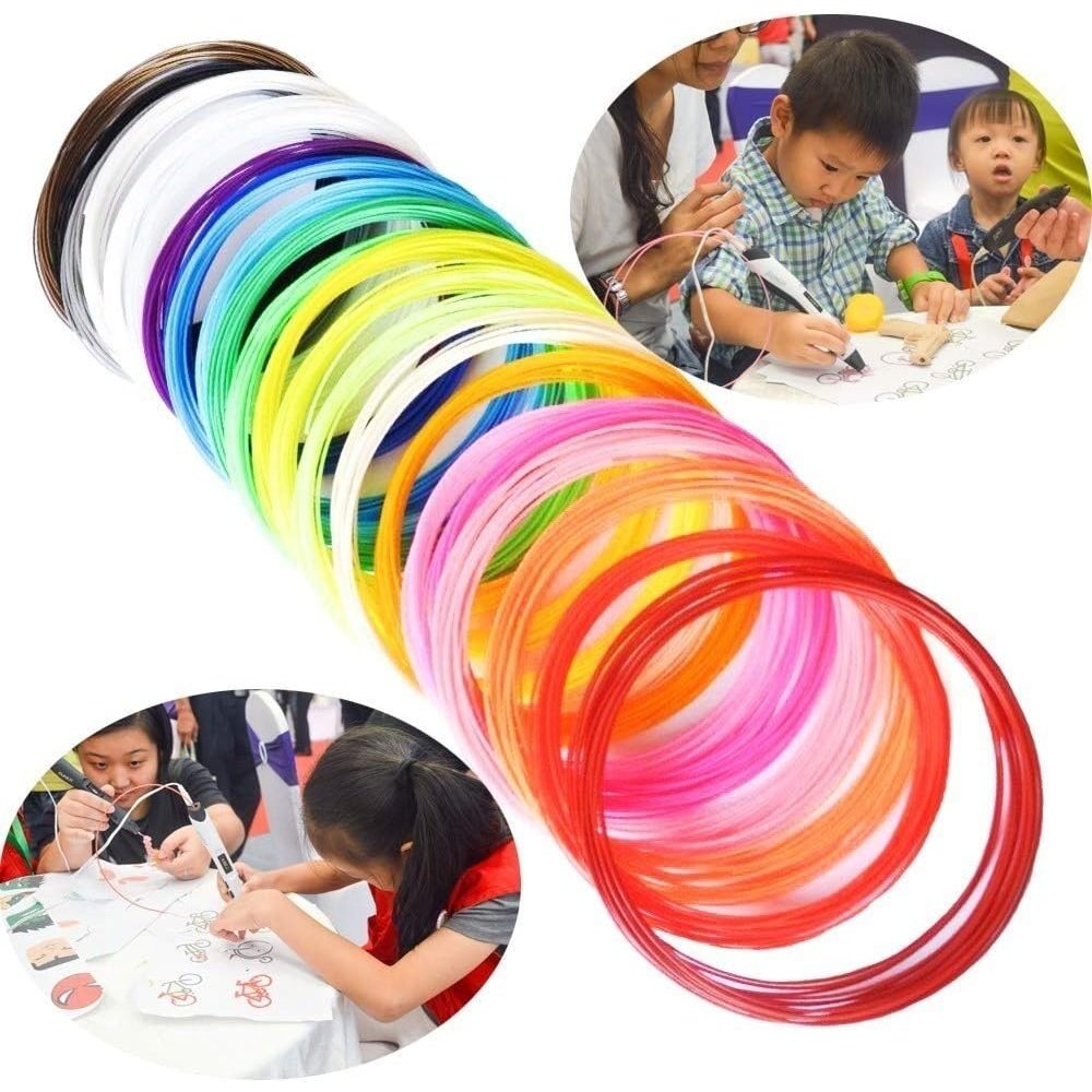 Tophomer - Pla Filament Refill For 3D Pen, 20 Colors, 10m Each