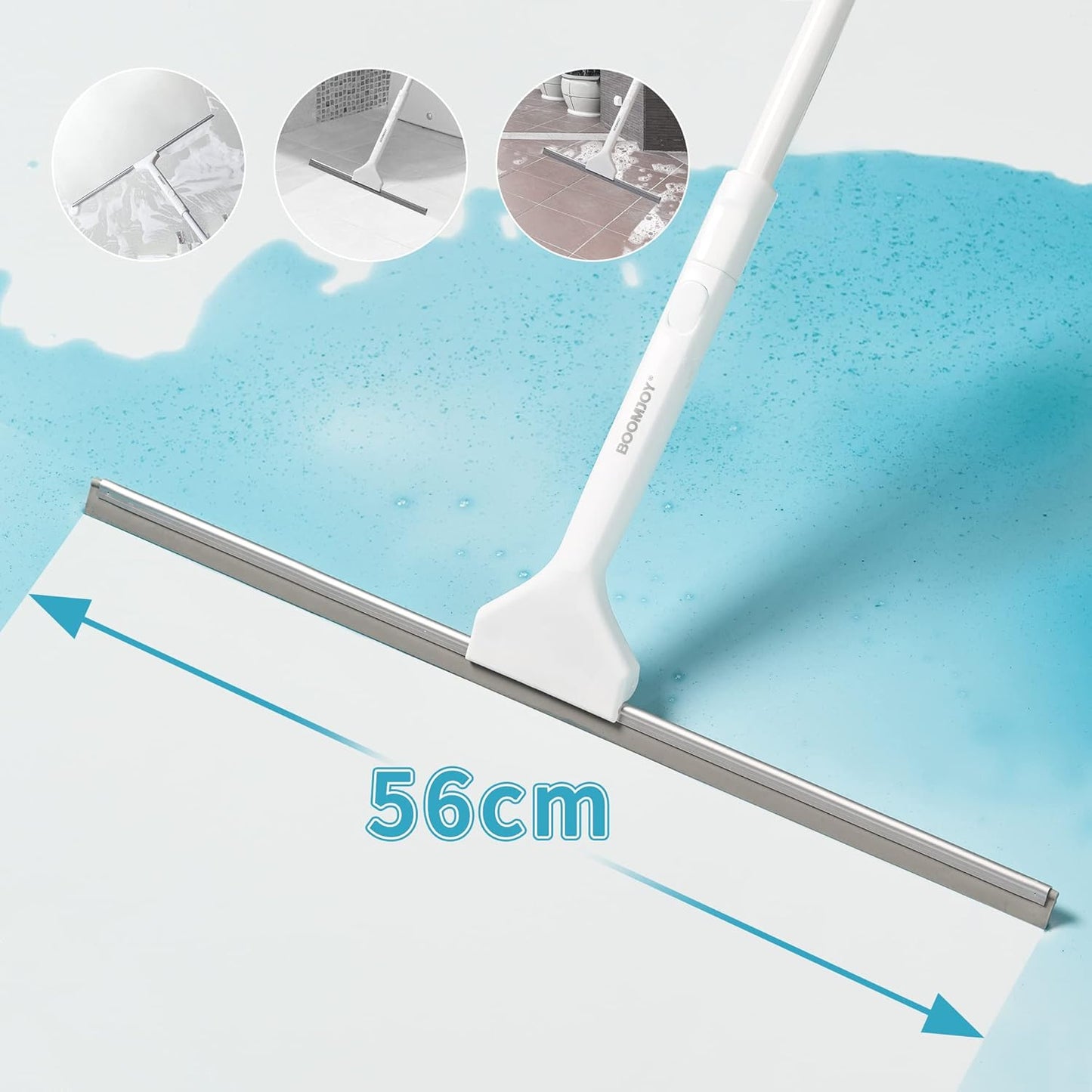 Boomjoy - Floor Squeegee & Microfiber Scrubber Set With Telescopic Handle