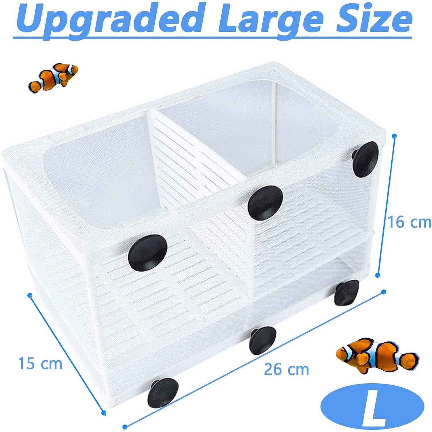 Acehome - Large Multi-Functional Fish Breeding Box With 6 Suction Cups