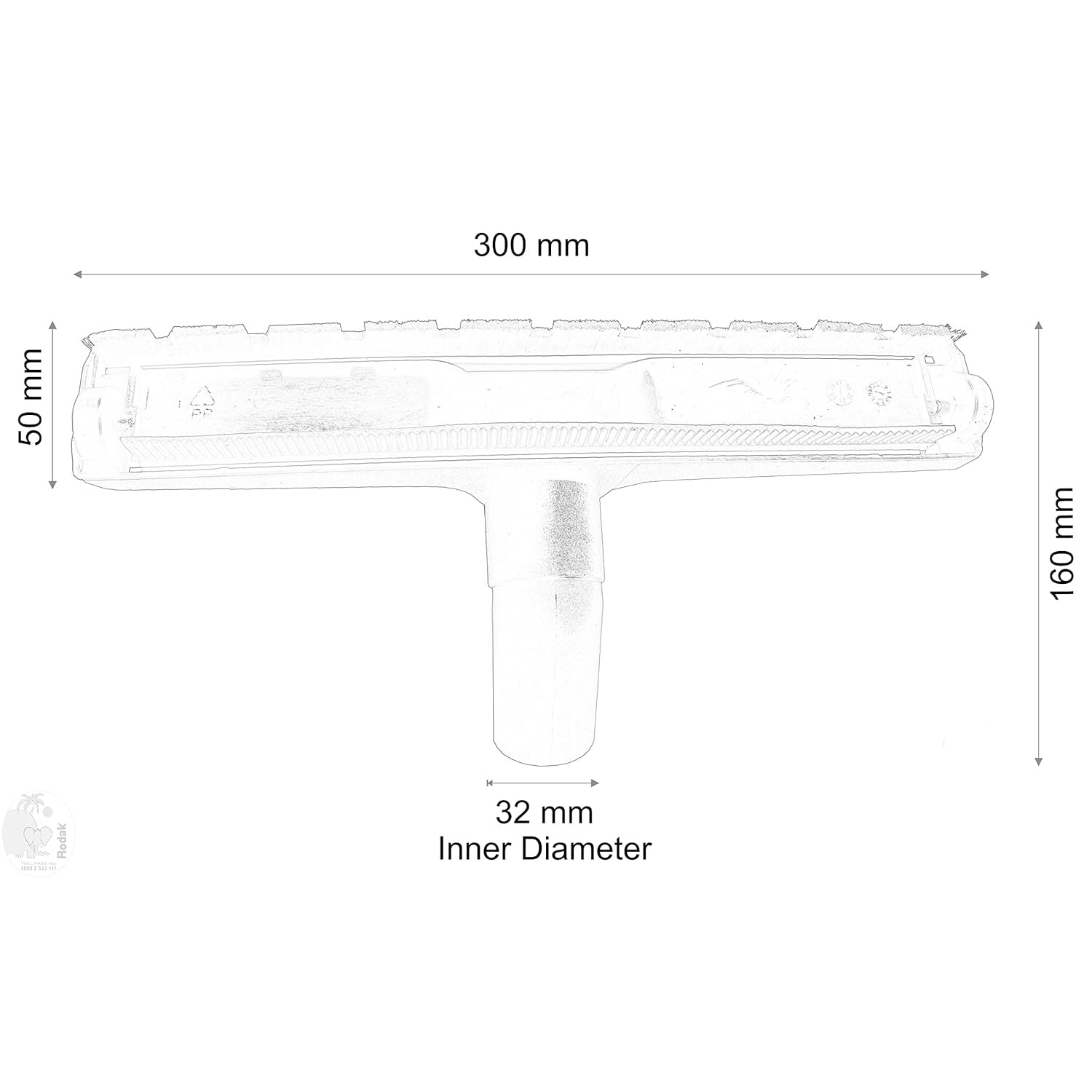 Rodak - 2 In 1 Floor Brush for Wet & Dry Cleaning, 32mm