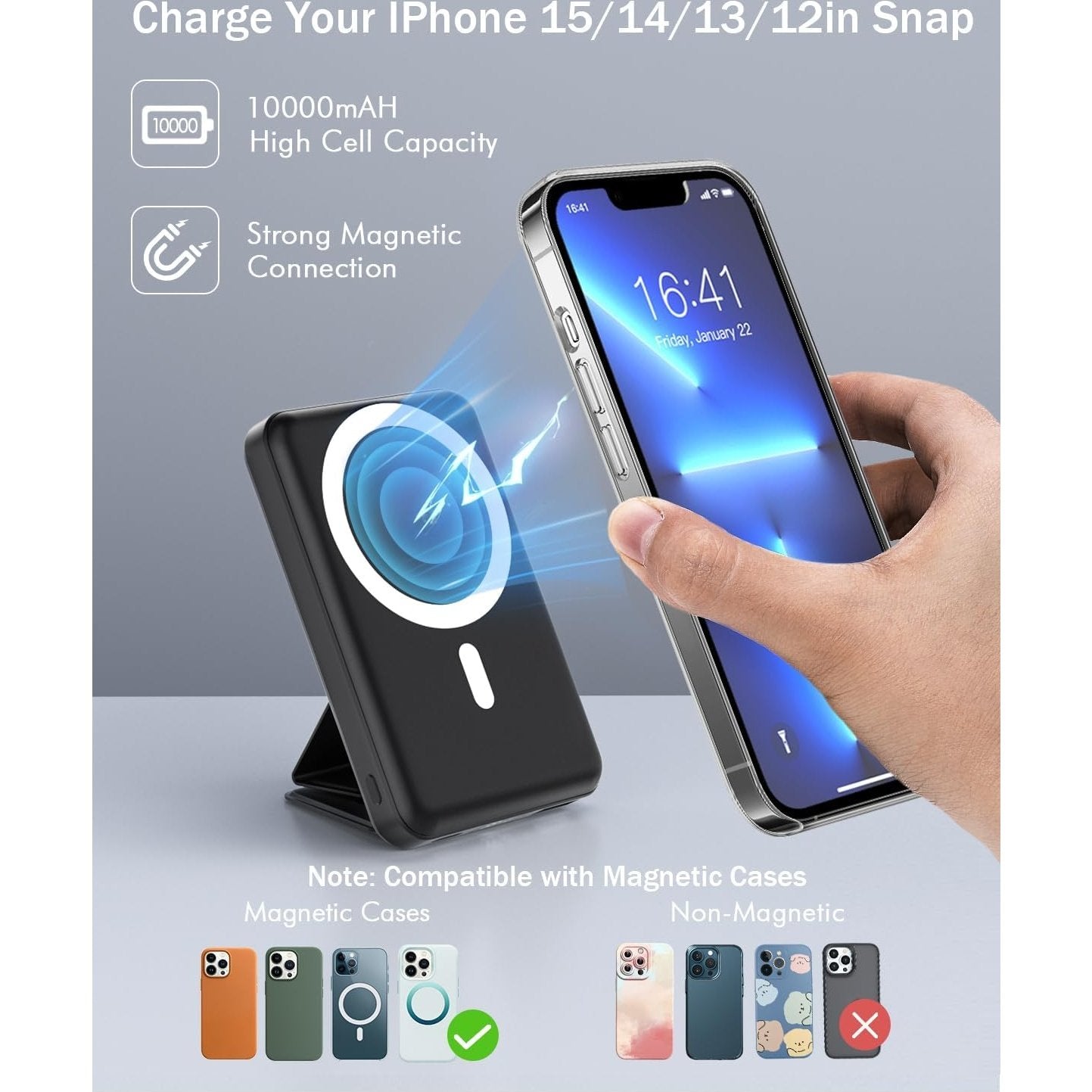 Shenzhen Zhilianxintong Electronics Co., Ltd. - Podoru Wireless Portable Charger 10000mAh Mag-Safe Battery Pack