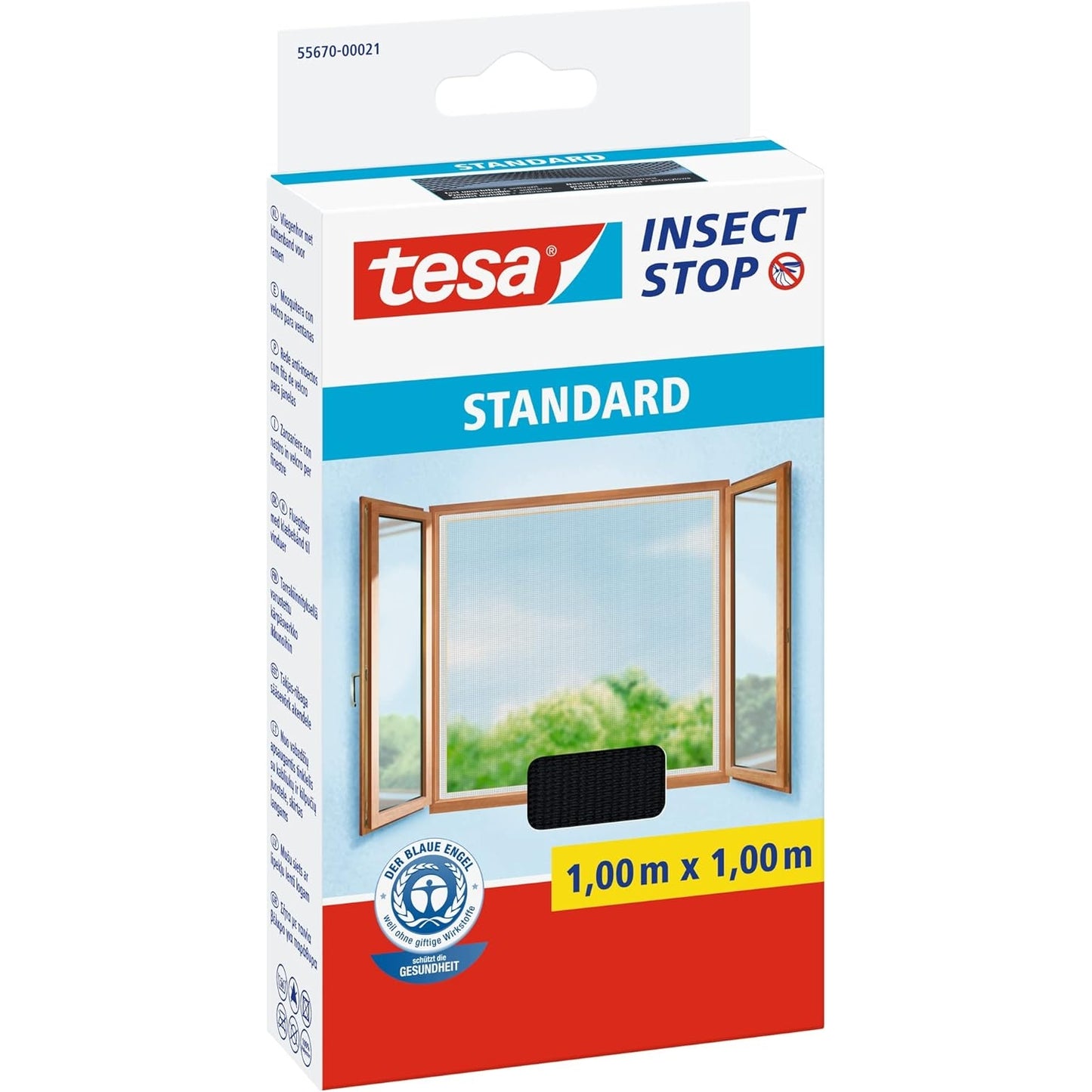 Tesa - Insect Stop Fly Screen For Windows, Cut To Size, No Drilling, 100x100 Cm