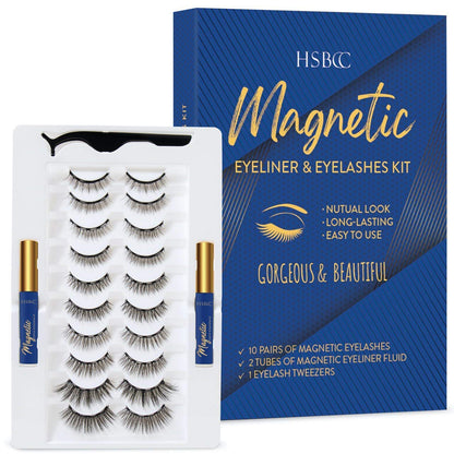 Shanghai Delight&Crown Co.,Ltd. - 10 Pairs 3D 6D Magnetic Eyelashes Kit With Eyeliner