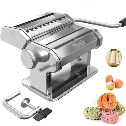 Shule - Stainless Steel Manual Pasta Maker With Adjustable Thickness